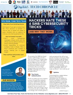 Cybersecurity tips for SMBs, highlighting safety against scams and hacking threats.